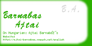 barnabas ajtai business card